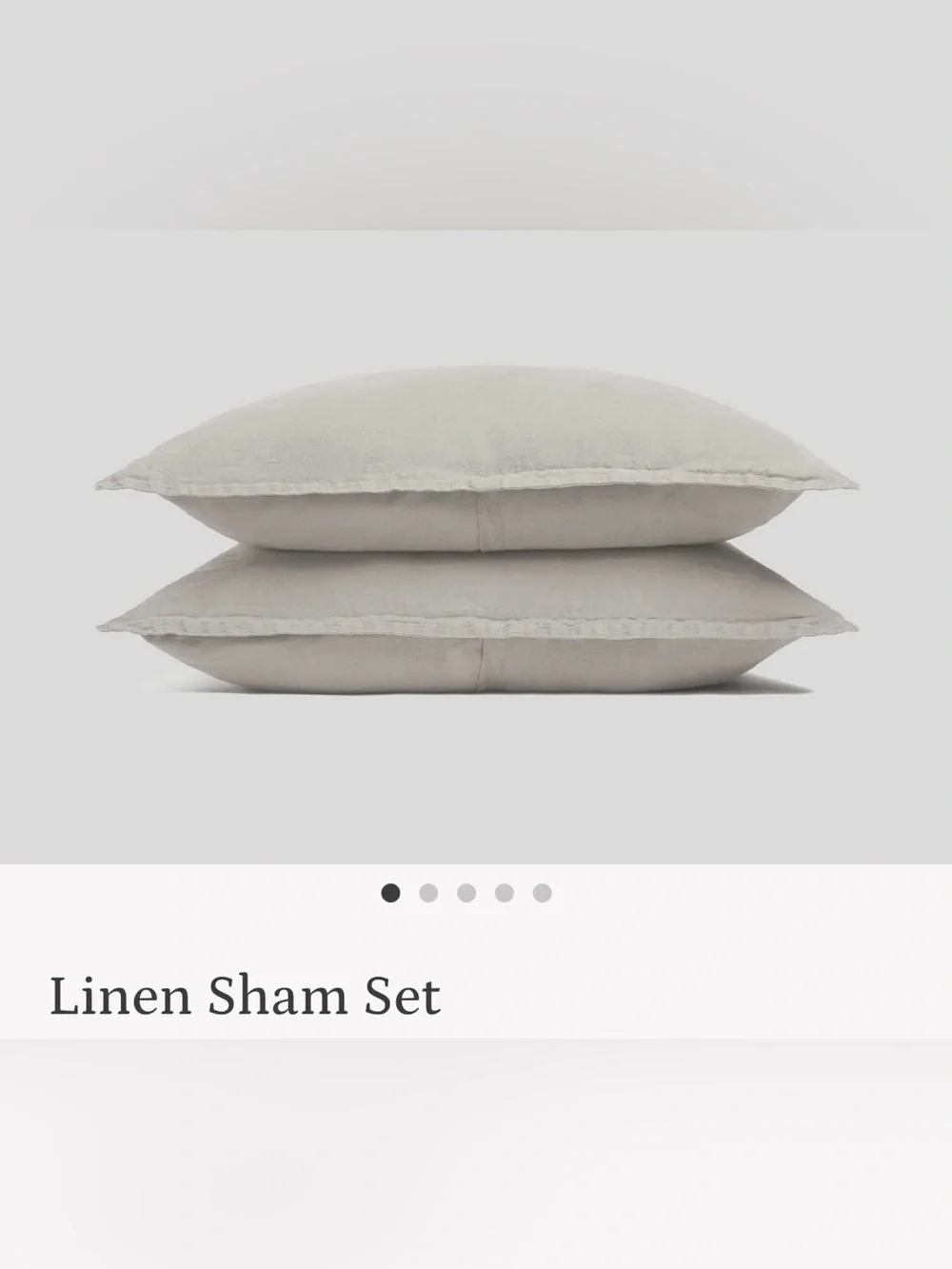 NWT Linen Sham Set Standard size Fog color $99 MSRP